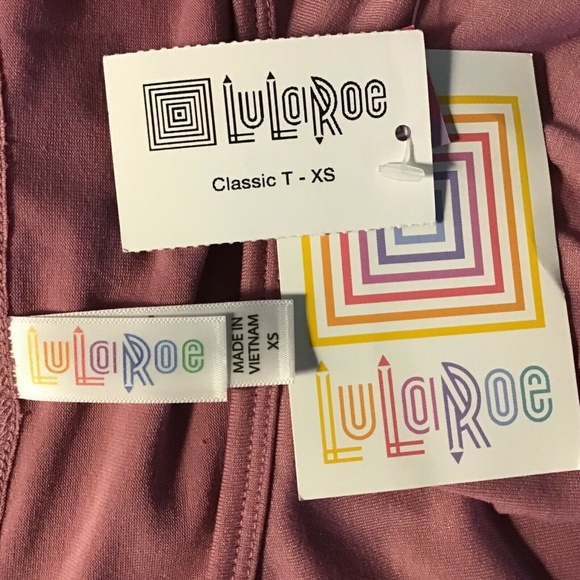 LuLaRoe Rose Blush Pink Solid Classic Tee XS - Picture 5 of 7